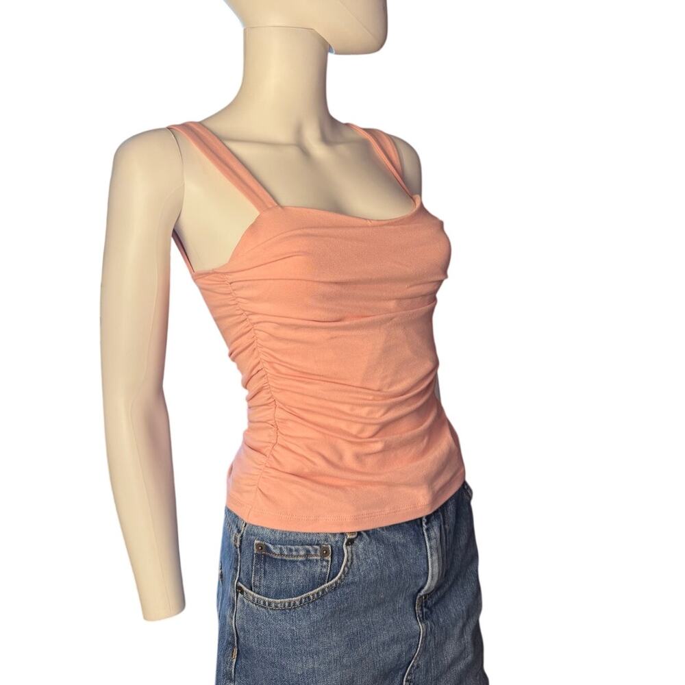 Reformation Trish Light Pink Lotus Ruched Tank Top Size S